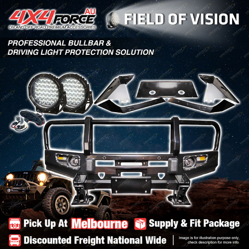 Premium Armor 3 Loop Bullbar Drive Lights for Toyota Landcruiser 200 07-15 MEL