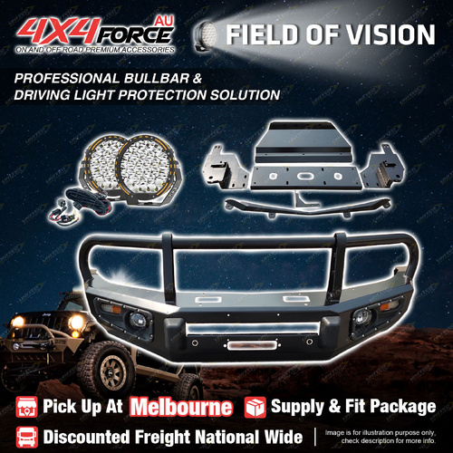 Premium Armor 3 Loop Bullbar Drive Lights for Mitsubishi Triton ML MN MEL Stock