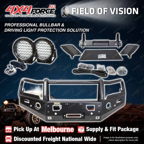 Armor Bumper Bullbar 3 Loop Guard Plate Drive light for Mazda BT50 20-25 MEL