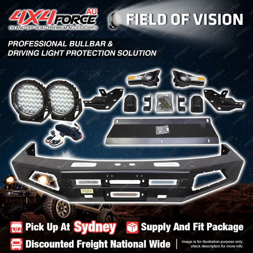 4X4FORCE Ultimate Guard No Loop Bumper Bullbar Lights for Toyota Prado 90 95 SYD