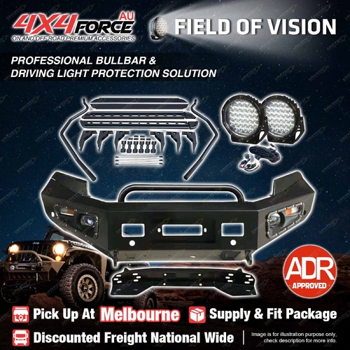 Safari Shield U Loop Bumper Bullbar Lights Side Steps for Ford Ranger PX T7 MEL