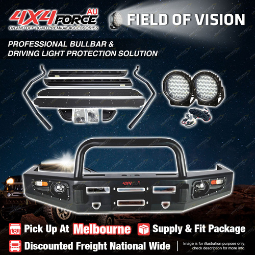Safari Shield Bullbar Lights Side Steps for Toyota Landcruiser 79 Single Cab MEL