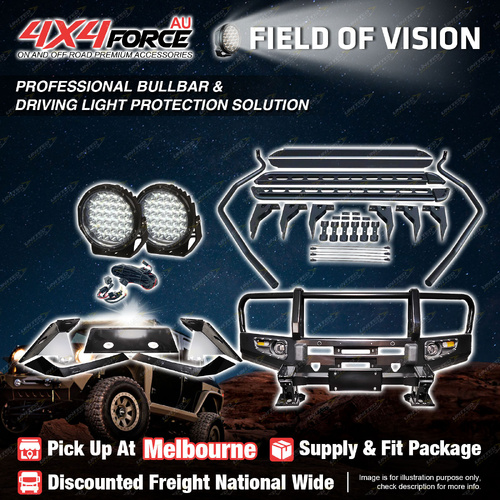 Armor 3 Loop Bullbar Lights Side Steps for Toyota Landcruiser 200 2007-2015 MEL