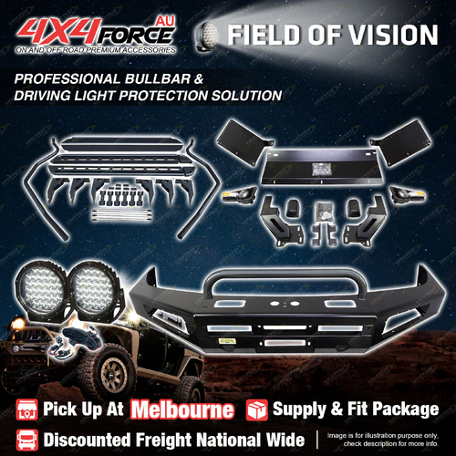 Safari Shield U Loop Bullbar Lights Side Steps for Toyota Landcruiser 105 MEL