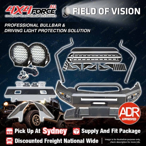 Safari Shield U Loop Bullbar Light Side Steps for Mitsubishi Triton MQ 15-18 SYD