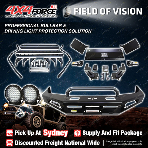 Safari Shield U Loop Bullbar Lights Side Steps for Toyota Landcruiser 105 SYD