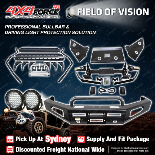 Safari Shield U Loop Bullbar Lights Side Steps for Toyota Landcruiser 200 SYD
