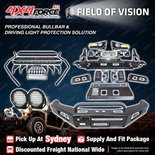Safari Shield U Loop Bullbar Lights Side Steps for Mazda BT-50 11-20 SYD