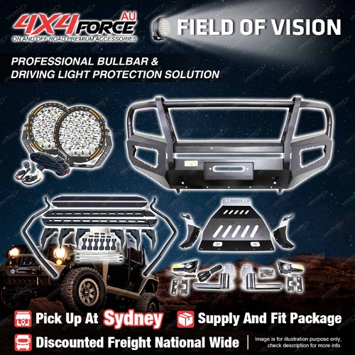 Armor Bullbar Skid Plate lights Side Steps for Nissan Navara NP300 D23 15-20 SYD