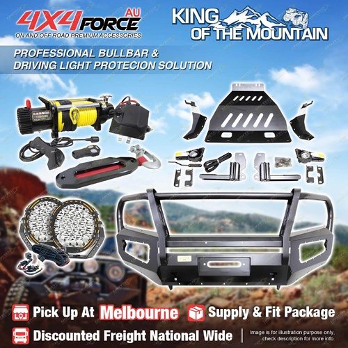Armor Bullbar Skid Plate LOOP light Winch for Nissan Navara NP300 D23 15-20 MEL