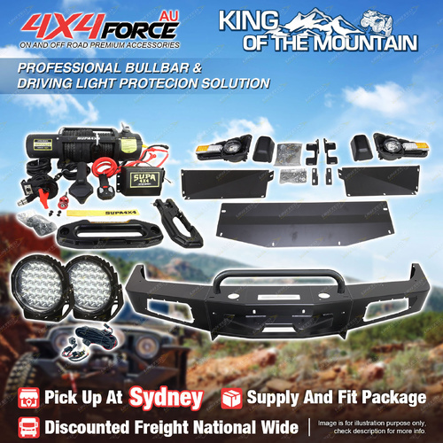 Safari Shield U Loop Bumper Bullbar Lights Winch for Toyota Landcruiser 80 SYD