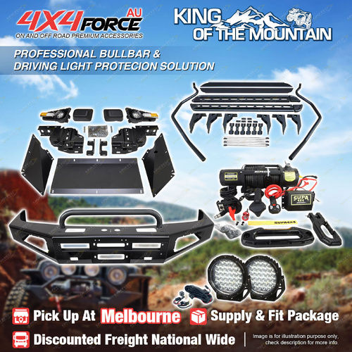Safari Shield U Loop Bullbar LED Side Step Winch for Toyota Landcruiser 100 MEL