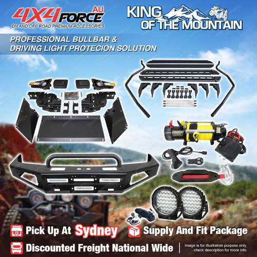 Safari Shield U Loop Bullbar LED Side Step Winch for Toyota Landcruiser 100 SYD