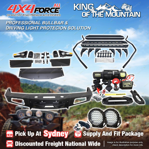 Ultimate Guard No Loop Bullbar LED Side Step Winch for Toyota Landcruiser 80 SYD