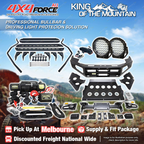Ultimate Guard Bullbar Lights Side Steps Winch for Toyota Hilux Rocoo 21-On MEL