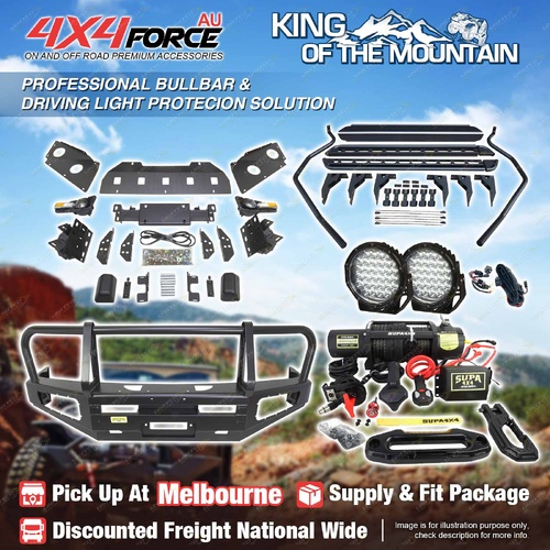 Premium Armor Bullbar Lights Side Steps Winch for Nissan Navara D40 06-11 MEL