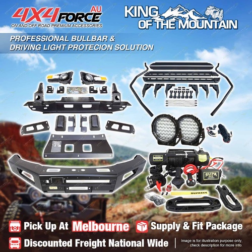 4X4FORCE Ultimate Guard Bullbar Light Side Step Winch for Mazda BT-50 11-20 MEL