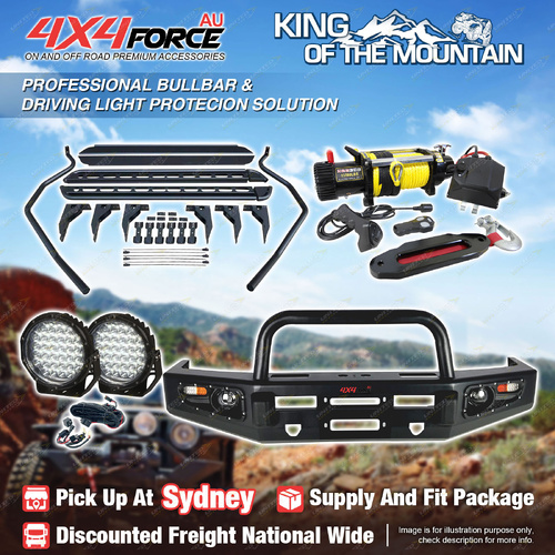 Safari Shield Bullbar Light Side Steps Winch for Toyota Landcruiser Dual Cab SYD