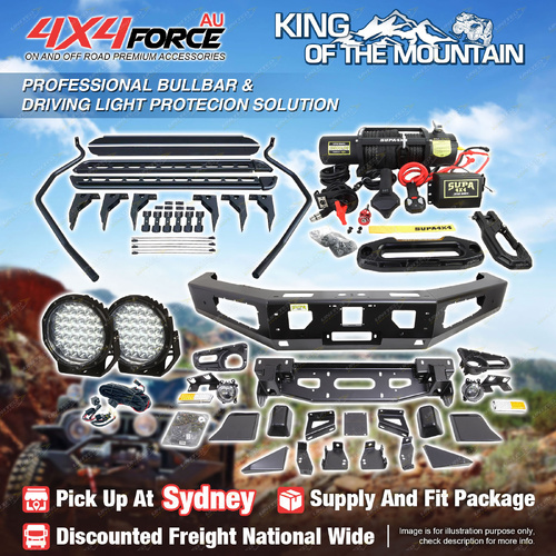 Ultimate Guard No Loop Bullbar Lights Side Steps Winch for Ford Ranger T9 SYD