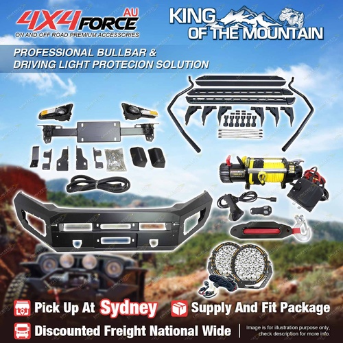 Ultimate Guard No Loop Bullbar Lights Side Steps Winch for Isuzu D-Max 12-16 SYD