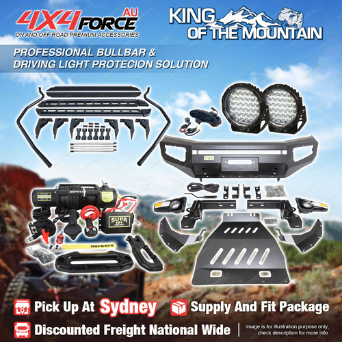 Ultimate Bullbar Lights Side Steps Winch for Nissan Navara NP300 D23 15-20 SYD