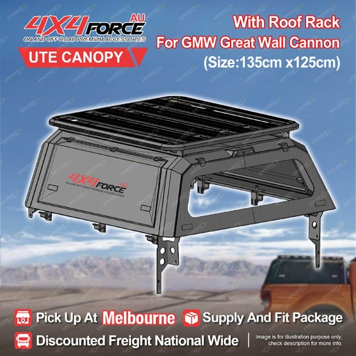 Ute Tub Canopy & 135*125cm Roof Rack Flat Platform for Great Wall Cannon SYD