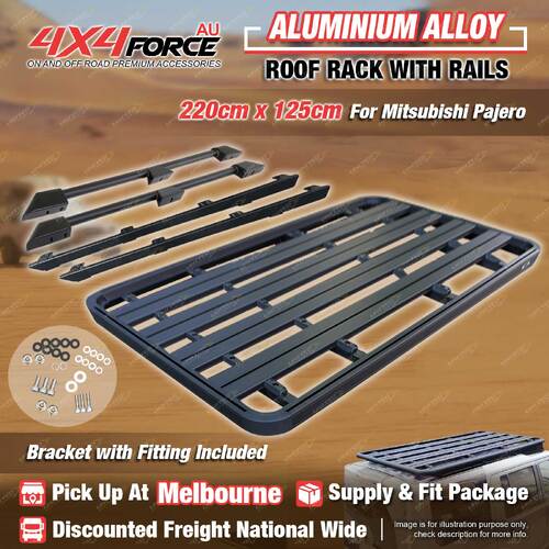220x125cm Roof Rack Flat Platform with Rails for Mitsubishi Pajero V97 V98 MEL