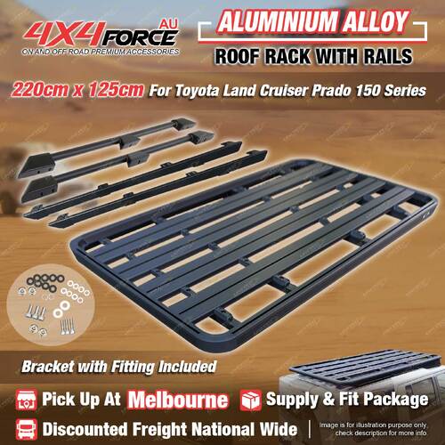 220x125cm Roof Rack Platform & Rail Bracket for Toyota Landcruiser Prado 150 MEL