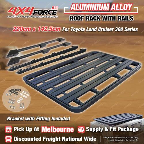 220x142.5cm Roof Rack Platform & Rails & Bracket for Toyota Landcruiser 300 MEL