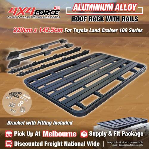 220x142.5cm Roof Rack Platform & Rails & Bracket for Toyota Landcruiser 100 MEL