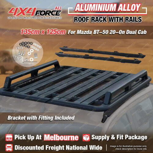 135x125cm Roof Rack Flat Platform & Rails for Mazda BT-50 20-On Dual Cab MEL