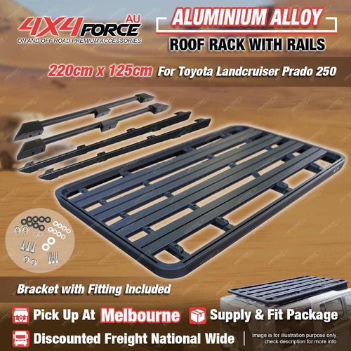 220 x 125cm Roof Rack Platform & Rails & Bracket for Toyota Prado 250 MEL