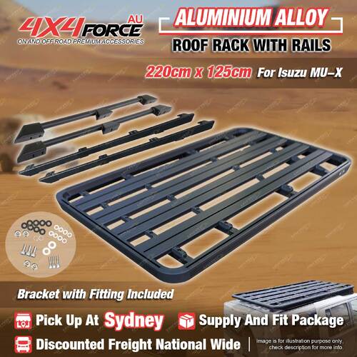 220x125cm Roof Rack Flat Platform with Rails & Bracket for Isuzu MU-X 13-21 SYD