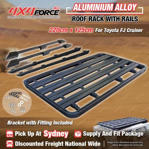 220 x 125cm Roof Rack Flat Platform & Rails & Bracket for Toyota FJ Cruiser SYD