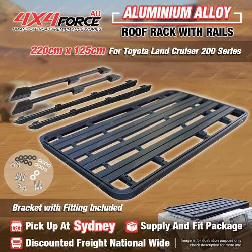 220x125cm Roof Rack Flat Platform & Rails Bracket for Toyota Landcruiser 200 SYD