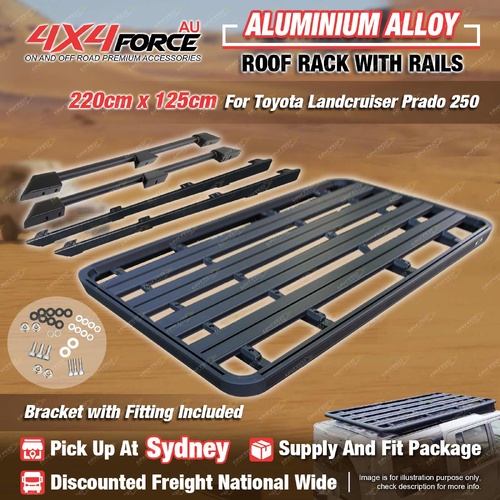 220 x 125cm Roof Rack Platform & Rails & Bracket for Toyota Prado 250 SYD
