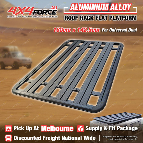 180 x 142.5cm Aluminium Alloy Roof Rack Flat Platform for Universal Dual MEL