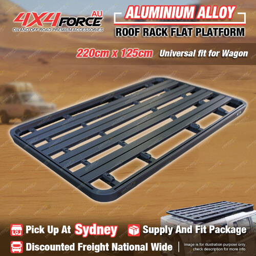 4X4FORCE 220 x 125cm Aluminum Roof Rack Flat Platform Universal Wagon SYD