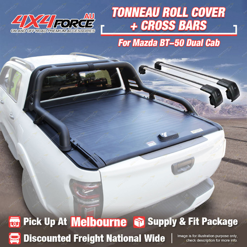 Retractable Tonneau Roller Shutters + Cross Bars for Mazda BT-50 Dual Cab MEL