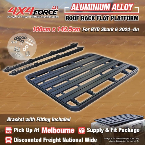 160x142.5cm Alloy Roof Rack Flat Platform with Bracket for BYD Shark 6 24-On MEL