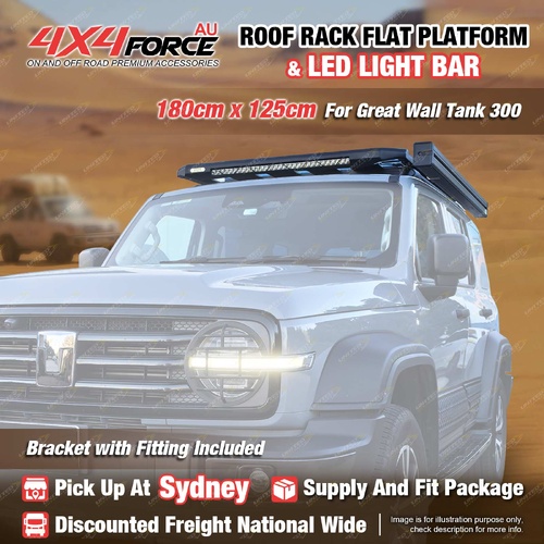 180x125cm Roof Rack Platform with Light Rail Bracket for Great Wall Tank 300 SYD