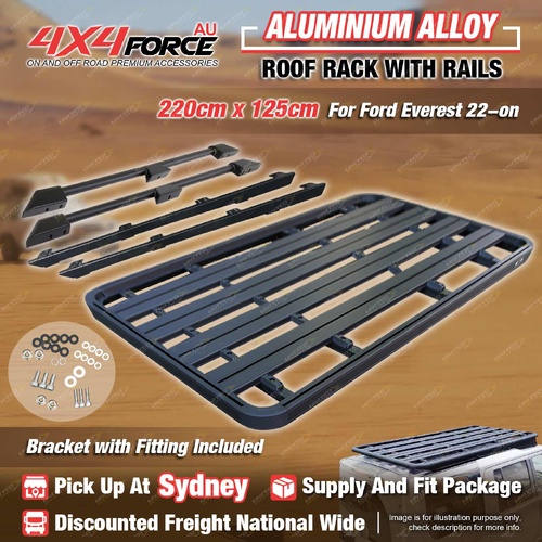 220 x 125cm Roof Rack Platform & Rails & Bracket for Ford Everest 2022-on SYD