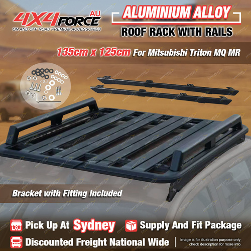135x125cm Al-Alloy Roof Rack Platform & Rails for Mitsubishi Triton MQ MR SYD
