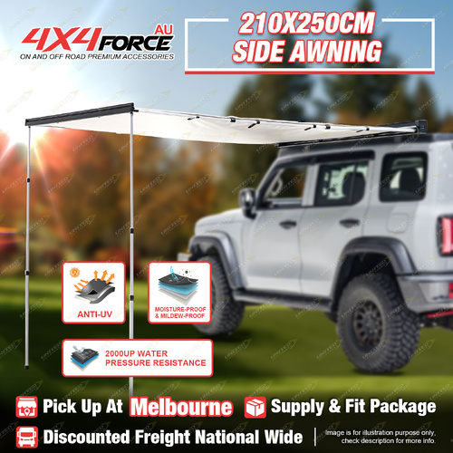 4X4FORCE 2.1mx2.5m Semi Automatic Side Awning Universal Cars 4WD Waterproof MEL