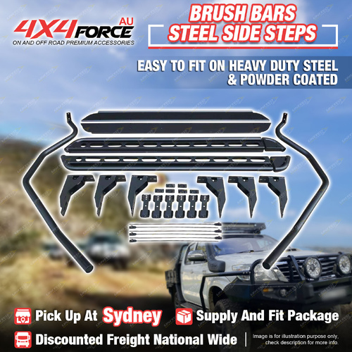 Side Steps Brush Rail Bars Rock Sliders for Nissan Patrol GU Y61 Wagon 88-05 SYD