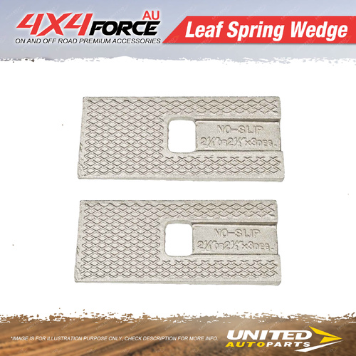 Pair 4X4FORCE Leaf Spring Wedge 10mm 3 Degree Caster Correction 4WD Universal