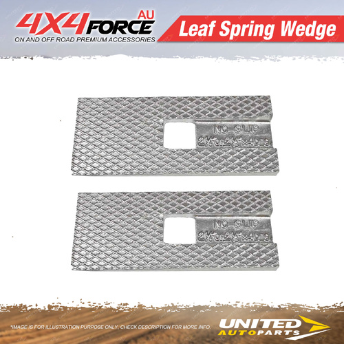 Pair 4X4FORCE Leaf Spring Wedge 12mm 4 Degree Caster Correction 4WD Universal