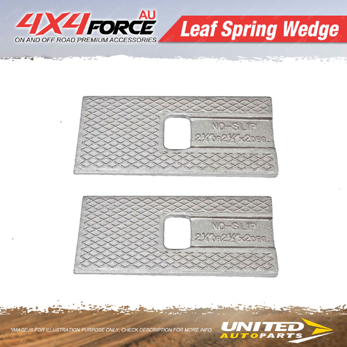 Pair 4X4FORCE Leaf Spring Wedge 8mm 2 Degree Caster Correction 4WD Universal