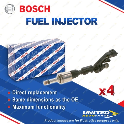 4 x Bosch Fuel Injectors for Ford Kuga TF AXXWP 1.6L JTMA WPMA JQMA I4 16V DOHC