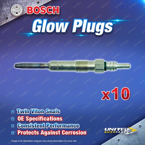 10 x Bosch Glow Plugs for Volkswagen Touareg V10 TDI 7L 4.9L 2004-2006